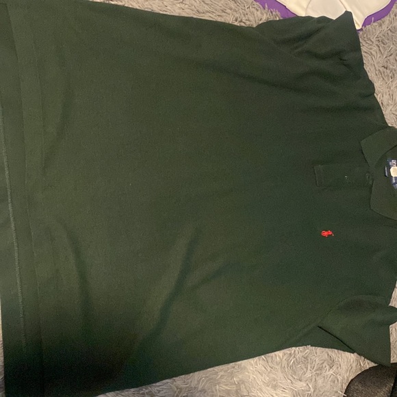 Polo shirt dark green with red polo, XL - Picture 4 of 7